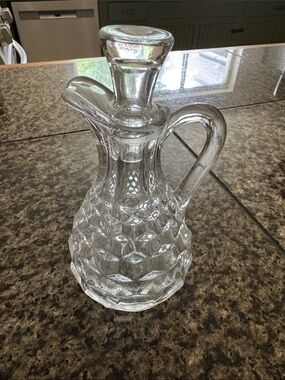 Vintage glass cruet with glass stopper